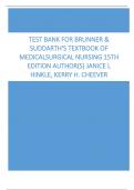 Brunner & Suddarth's Textbook of Medical-Surgical Nursing 15th Edition Author(s) Janice L Hinkle, Kerry H. Cheever TEST BANK (All Chapters)