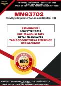 MNG3702 Assignment 1 Due 25 August 2023  | The are my own accurate Answers (References and Table of Contents Included) 