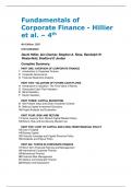 Summary Fundamentals of Corporate Finance 4e, 2021,  Hillier et al