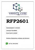 RFP2601 Assignment 2 (ANSWERS) 2023 - DISTINCTION GUARANTEED