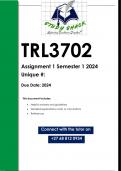 TRL3702 Assignment 1 (QUALITY ANSWERS) Semester 1 2024