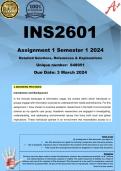 INS2601 Assignment 1 (COMPLETE ANSWERS) Semester 1 2024 (848951) - DUE 3 March 2024