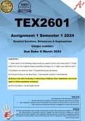 TEX2601 Assignment 1 (ENGLISH + AFRIKAANS) Semester 1 2024 - DUE 8 March 2024 