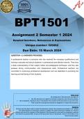 BPT1501 Assignment 2 (COMPLETE ANSWERS) Semester 1 2024 (529262) - DUE 15 March 2024