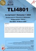 TLI4801 Assignment 1 (100% COMPLETE ANSWERS) Semester 1 2024 - DUE 18 March 2024