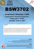 BSW3702 Assignment 1 (COMPLETE ANSWERS) 2024 (632428)- DUE 12 March 2024
