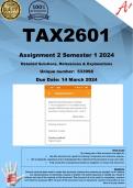 TAX2601 Assignment 2 (COMPLETE ANSWERS) Semester 1 2024 - DUE 14 March 2024