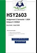 HSY2603 Assignment 2 (QUALITY ANSWERS) Semester 1 2024