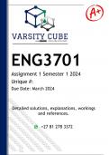 ENG3701 Assignment 1 (DETAILED ANSWERS) Semester 1 2024 - DISTINCTION GUARANTEED