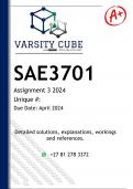 SAE3701 Assignment 3 (DETAILED ANSWERS) 2024 - DISTINCTION GUARANTEED