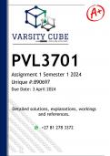 PVL3701 Assignment 1 (DETAILED ANSWERS) Semester 1 2024 (890697) - DISTINCTION GUARANTEED