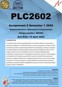 PLC2602 Assignment 2 (COMPLETE ANSWERS) Semester 1 2024 (289384) - DUE 10 April 2024