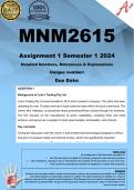 MNM2615 Assignment 1 (COMPLETE ANSWERS) Semester 1 2024 - DUE April 2024 