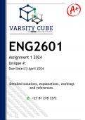 ENG2601 Assignment 1 (DETAILED ANSWERS) 2024 - DISTINCTION GUARANTEED