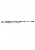 TCCC-CLS Train-the-Trainer Online Course QUESTIONS WITH COMPLETE SOLUTIONS.