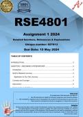 RSE4801 Assignment 1 (COMPLETE ANSWERS) 2024 (827613) - DUE 5 MaY 2024 