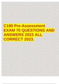 C190 Pre-Assessment EXAM 70 QUESTIONS AND ANSWERS 2023 ALL CORRECT 2023.