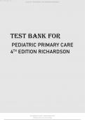 TEST BANK FOR PEDIATRIC PRIMARY CARE 4TH EDITION