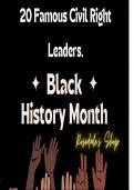 20 Famous Civil Rights Leaders "Black History Month" Factual Resource
