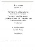 Differential Equations and Boundary Value Problems Computing and Modeling, 5e  Henry Edwards, David Penney, Athens, David Cals (Solution Manual)