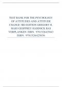 TEST BANK FOR THE PSYCHOLOGY OF ATTITUDES AND ATTITUDE CHANGE 3RD EDITION GREGORY R. MAIO GEOFFREY HADDOCK BAS VERPLANKEN ISBN: 9781526425843 ISBN: 9781526425836
