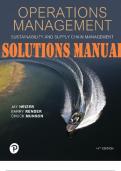 TEST BANK and SOLUTIONS MANUAL for Operations Management: Sustainability and Supply Chain Management. 14th Edition By Jay Heizer; Barry Render, Chuck Munson. ISBN 0137649193. (Complete Chapters 1-17)