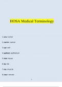 HOSA Medical Terminology 2023 Complete Solutions Verified