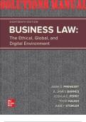 SOLUTIONS MANUAL for Business Law: The Ethical, Global, and Digital Environment, 18th Edition By Jamie Darin Prenkert, A. James Barnes, Joshua Perry, Todd Haugh and Abbey Stemler ISBN13: 9781260736892 . Complete Chapters 1-52.