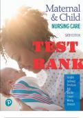 TEST BANK for Maternal & Child Nursing Care 6th Edition. Marcia London; Patricia Ladewig; Michele Davidson; Jane W. Ball DrPH, RN, CPNP; Ruth C. Bindler; Kay. ISBN 9780136860365. All Chapters 1-57.