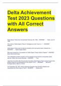 Delta Achievement Test 2023 Questions with All Correct Answers 