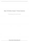 Bates 12th Edition Chapter 1 Practice Questions