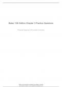 Bates 12th Edition Chapter 3 Practice Questions