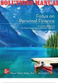 SOLUTIONS MANUAL for Focus on Personal Finance 7th Edition by Jack R. Kapoor. ISBN 9781264111954. All 14 Chapters.