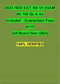 HESI RN EXIT EXAM V5 2023 NEW Questions and Answers Guaranteed A+ {+1000 Score} 100% Verified