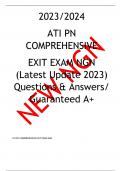 2023/2024  ATI PN COMPREHENSIVE  EXIT EXAM NGN (Latest Update 2023) Questions & Answers/ Guaranteed A+