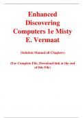 Enhanced Discovering Computers 1e Misty E. Vermaat (Solution Manual)