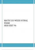 MATH 533 WEEK 8 FINAL EXAM  HESI EXIT V6