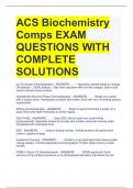 ACS Biochemistry Comps EXAM QUESTIONS WITH COMPLETE SOLUTIONS