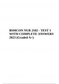 BSMCON NUR 2102 - TEST 1 WITH COMPLETE ANSWERS 2023 (Graded A+)