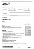 A Level AQA Chemistry Question Paper 3 2022