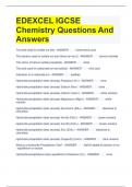 EDEXCEL IGCSE Chemistry Questions And Answers