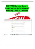 RN VATI Nursing Care of Children 2019 Assessment Nursing Care of Children