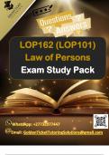 LOP162 (LOP101) Law of Persons Examination Study Pack 2022/2023