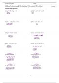 Adding, Subtracting & Multiplying Polynomials Worksheet