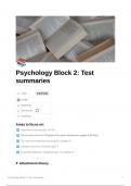 Psychology Summaries based on: Attachment theory, Personality theories, The period of adolescence, The lifespan theory: Erikson, and  The Cognitive theory: Vygotsky based on the textbook: Fifth Edition Psychology an introduction (oxford), first year psych