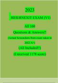 HESI EXIT RN EXAM V1 2023 NEW Questions and Answers Guaranteed A+ {+1000 Score} 100% Verified