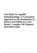 Applied Pathophysiology, A Conceptual Approach to the Mechanisms of Disease 3rd Edition by Carie Braun Test Bank