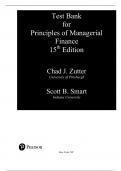 Test Bank for Principles of Managerial Finance, 15th edition by Scott B. Smart, Chad J. Zutter, Lawrence J. Gitman