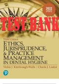 TEST BANK_Ethics, Jurisprudence and Practice Management in Dental Hygiene 3rd Edition by Charla Lautar & Vickie Kimbrough-Walls All 11 Chapters.