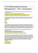 C724 Information Systems Management – Pre- Assessment